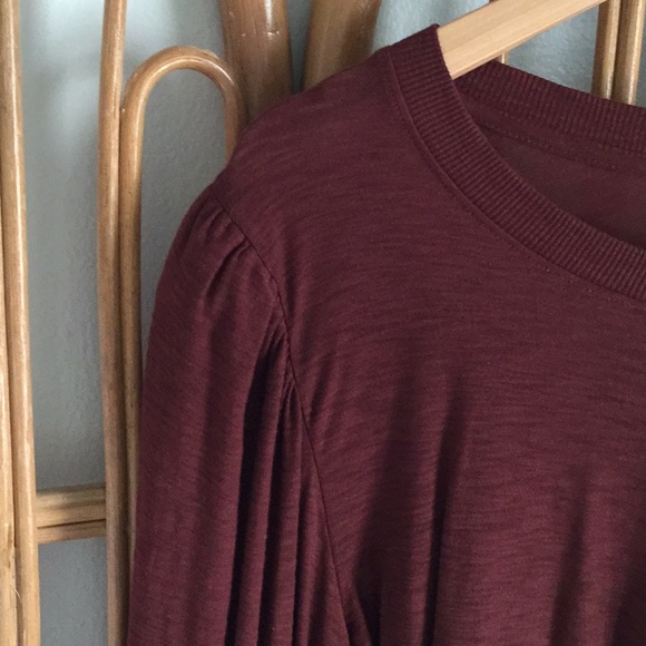 Anthropologie Nation LTD maroon smocked peasant tee size medium - Picture 4 of 5